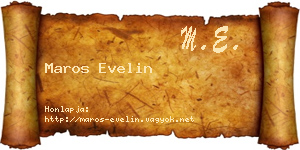 Maros Evelin névjegykártya